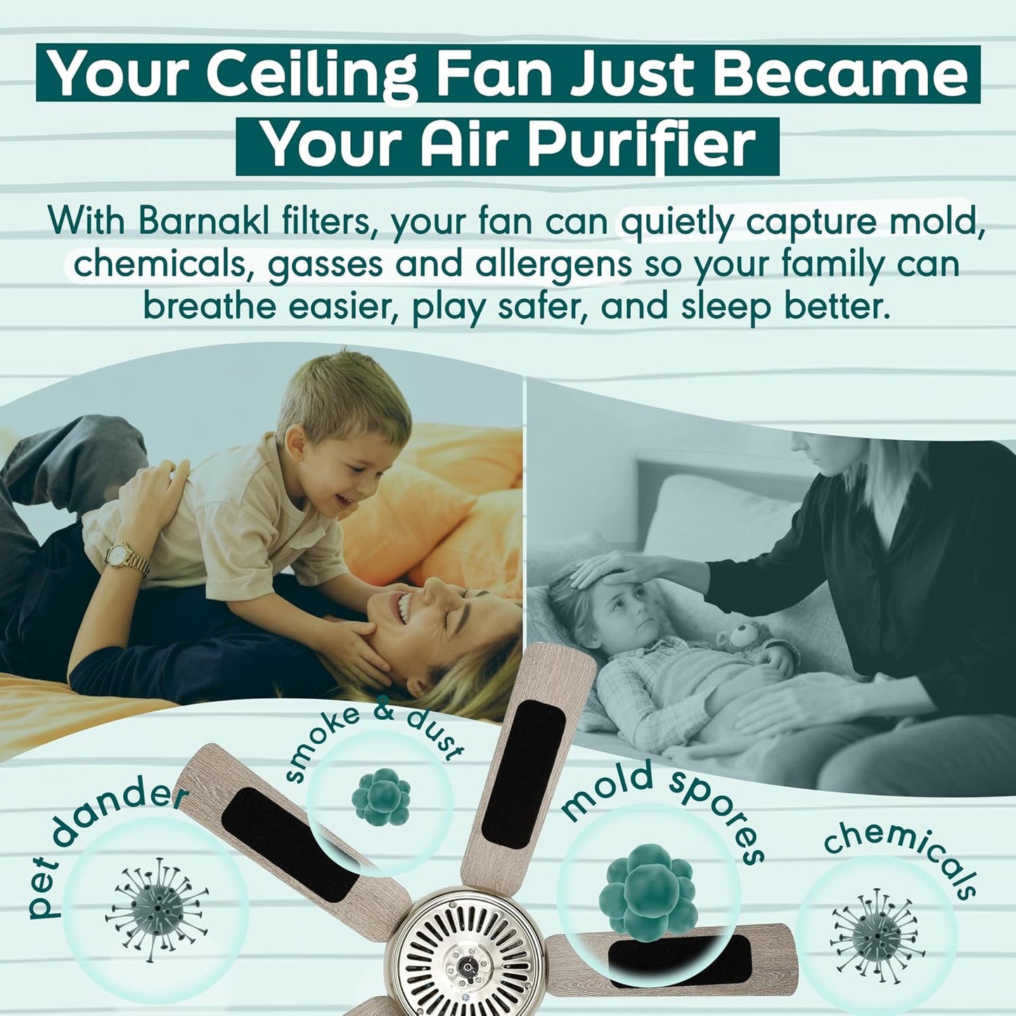 Ceiling Fan Filters - Pack of 3